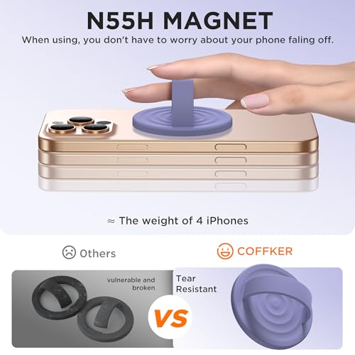 Magnetic Phone Grip for MagSafe, Silicone Ring Grip, Lavender - color: Lavender
