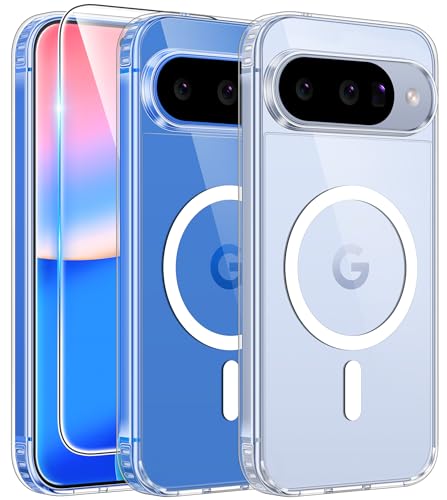 FNTCASE for Google Pixel 10-Pro Case: Pixel 10 Cases Google 9/9 Pro Cover | Screen Protector, Compatible with Magsafe, Anti Yellowing, Military Grade Drop Protection Cover, Transparent Phonecase - color: A-Clear, size: for Google Pixel 10/10 Pro (6.3 inch