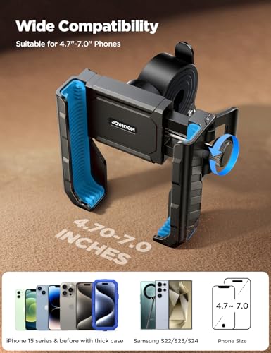JOYROOM Motorcycle Bike Phone Holder Mount, Not Block Camera Bicycle Mount - color: Blue