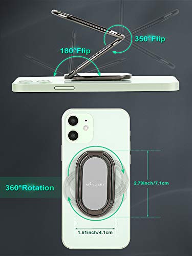 Phone Ring Holder Finger Kickstand 360°Rotation Cellphone Back Grip Foldable Cell Phone Stand for Desk Compatible with iPhone iPad Smartphones Tablets (Gun Black) - color: Gun Black