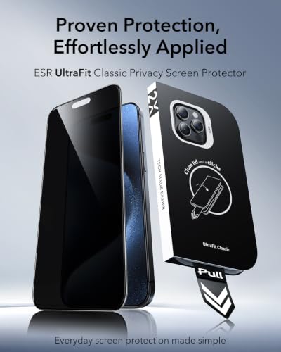 ESR 3 Pack for iPhone 15 Pro Max Privacy Screen Protector, Classic - size: iPhone 15 Pro Max 6.7 inch