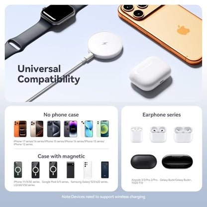 MagSafe Charger 2 Pack 15W Magnetic Wireless Charger Fast Charging Pad