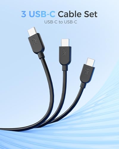 Cable Matters 3-Pack USB C Charging Cable, 60W Charging, 3ft, Black - color: Black, size: 3 ft