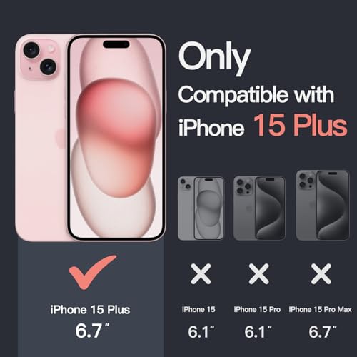 JETech Case for iPhone 15 Plus 6.7-Inch, Non-Yellowing Shockproof Phone Bumper Cover, Anti-Scratch Clear Back (Pink) - color: Pink, size: iPhone 15 Plus