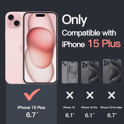 JETech Case for iPhone 15 Plus 6.7-Inch, Non-Yellowing Shockproof Phone Bumper Cover, Anti-Scratch Clear Back (Pink) - color: Pink, size: iPhone 15 Plus