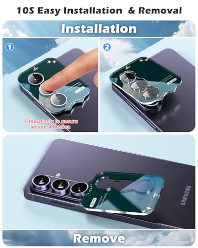 CloudValley for Samsung Galaxy S26 Camera Lens Protector, 9H Tempered Glass + Aluminum Alloy Lens Protective Ring Ultra-HD Tempered Glass Cover,Purple - color: Purple