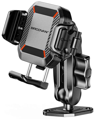 BRCOVAN Anti-Theft Phone Mount Holder with Vibration Dampener, 1s Locking