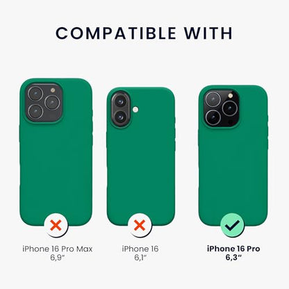 kwmobile Case Compatible with Apple iPhone 16 Pro Case - TPU Silicone Phone Cover with Soft Finish - Emerald Green - color: emerald green, size: iPhone 16 Pro