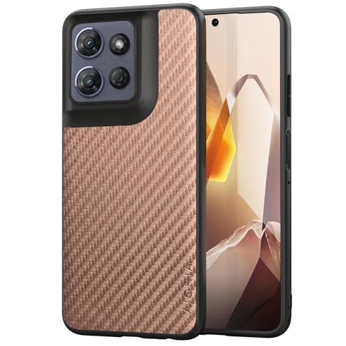 Case for Motorola Moto G Power 2025 Carbon Fibre Texture Shockproof Slim Case Non-Slip Full Body Protective Phone Case (Coffee, for Moto G Power 2025) - color: Coffee Power 2025