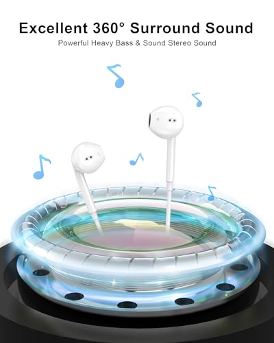 Wired Lightning Headphones for iPhone 14 13 12 Pro Max[Apple MFi Certified] - color: LWhite