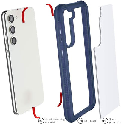 Ghostek Covert Galaxy S23 Plus Case Clear with Military Grade Shockproof Protection, Non-Slip Grip, Protective Silicone Phone Cover Designed for 2023 Galaxy S23+ (6.6") (Blue) - color: Blue [Limited], size: Galaxy S23 Plus