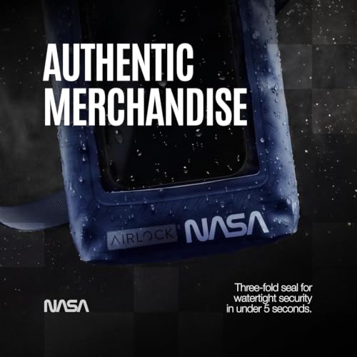 NASA Small Dry Bag with Integrated Waterproof Phone Pouch (Floating, IP68) | Full Phone Screen Control | Floats When Sealed | Detachable Shoulder Strap | Fully Submersible | Fits Phone, Keys & Cash - color: Blue