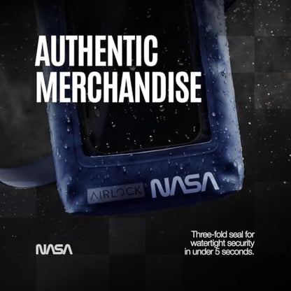 NASA Small Dry Bag with Integrated Waterproof Phone Pouch (Floating, IP68) | Full Phone Screen Control | Floats When Sealed | Detachable Shoulder Strap | Fully Submersible | Fits Phone, Keys & Cash - color: Blue