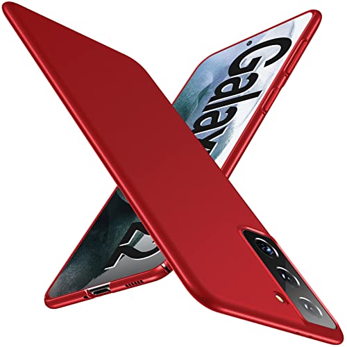 Gxmeuie Ultra Thin Case for Samsung Galaxy S22/S22+/S22 Ultra, Slim Phone Case [Silky Touch] Matte Hard PC Back Cover with Camera Protection for Samsung S22/S22 Plus/S22 Ultra 5G (S22, Red) - color: Red, size: S22