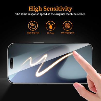 3+3 Pack Privacy Screen Protector for iPhone 17 Pro，3 Anti-Spy Tempered Glass Film+3 Camera Lens Protector, Anti-Scratch, 9H Hardness，Compatible phone cases，High definition