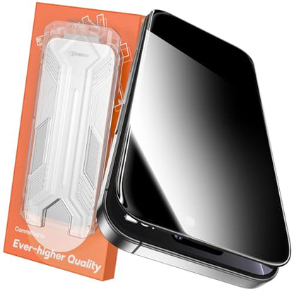 360° Privacy Screen Protector for iPhone 16/15,Full Coverage 9H+ Hardness Tempered Glass Easy Installation Anti Spy Private Bubble-Free