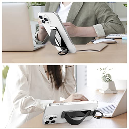 Phone Grip，Love Handle Phone Grip，Phone Grips for Back of Phone，Phone Finger Holder，Phone Accessories Grip，Phone Kickstand，Phone Loop Strap with Most Smartphones (Black) - color: Black