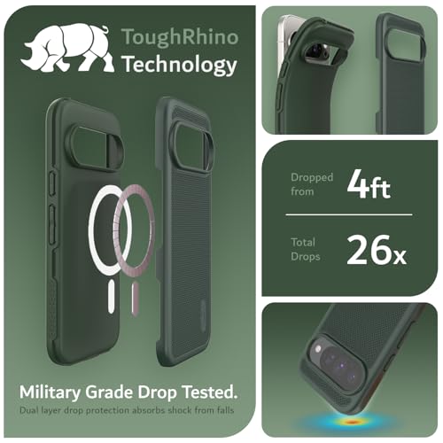 TUDIA MergeGrip [Compatible with Magsafe & Pixelsnap] Cases for Google Pixel 10 / Pixel 10 Pro Case 2025 – [Military Grade Drop Tested] Dual Layer Slim Shockproof Heavy Duty Protection - Pine Green - color: Pine Green, size: Pixelsnap 10 / 10 Pro