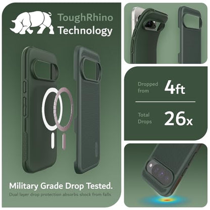 TUDIA MergeGrip [Compatible with Magsafe & Pixelsnap] Cases for Google Pixel 10 / Pixel 10 Pro Case 2025 – [Military Grade Drop Tested] Dual Layer Slim Shockproof Heavy Duty Protection - Pine Green - color: Pine Green, size: Pixelsnap 10 / 10 Pro