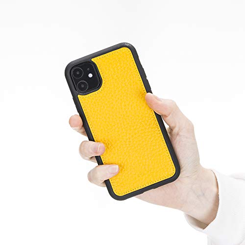 Venito Lucca Leather Case Compatible with iPhone 11 (6,1 inch) – Extra Secure with Padded Back Cover - Yellow - color: Yellow, size: iPhone 11