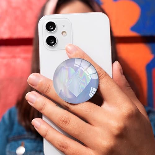 Clear Phone Grip with Expanding Kickstand,Cell Smartphones Collapsible Stand Purple Colorful Heart Design for Phone
