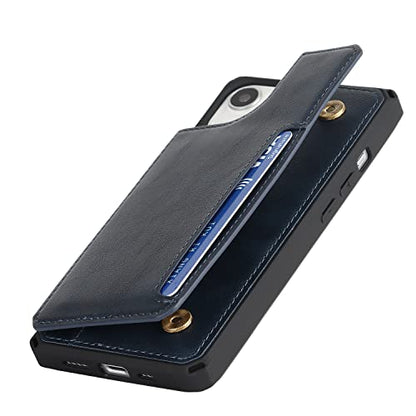 Cavor for iPhone 14 Wallet Case with Card Holder for Women, Blue - color: B-Blue