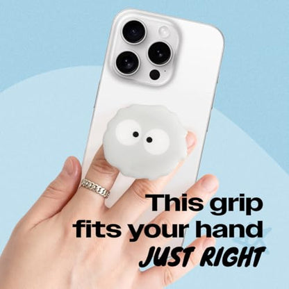 On The Grip Cute Cartoon Briquette Acrylic Multi Functional Collapsible Expandable Mobile Phone Grip & Kickstand (Grey) - color: Grey