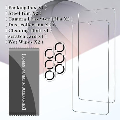 BIGFACE Galaxy S26 Plus Tempered Glass Screen Protector + Camera Lens Protector [2 + 2 Pack][Case Friendly][Anti-Scratch][Ultrasonic Fingerprint Unlock] HD Protective Film for Samsung Galaxy S26 Plus - size: Galaxy S26 Plus(6.7")
