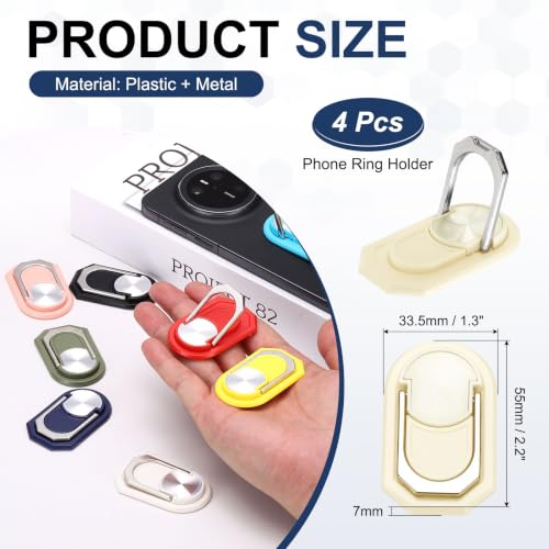 PATIKIL 2PCS Phone Ring Holder, Cellphone Ring Holder Finger Grip Stand 360 Rotation with Adhesive Backing Kickstand for Back of Phone Tablet Car Mount, White - color: White