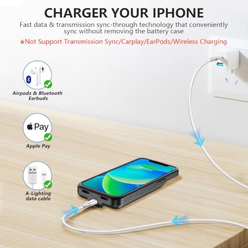 BOPPS Battery Case for iPhone 13/13 Pro/14/14 Pro with Stand，Ultra Slim 8500 Portable Rechargeable Strong Protective Extended Case Cover for iPhone 14,13 Series Black - size: iPhone 13/13 Pro/14/14 Pro