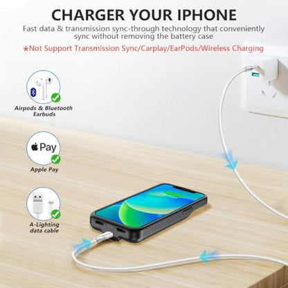 BOPPS Battery Case for iPhone 13/13 Pro/14/14 Pro with Stand，Ultra Slim 8500 Portable Rechargeable Strong Protective Extended Case Cover for iPhone 14,13 Series Black - size: iPhone 13/13 Pro/14/14 Pro