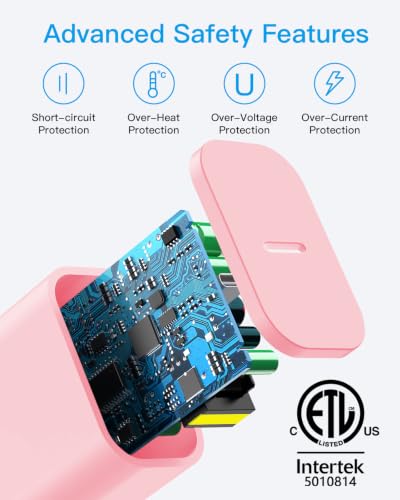 AISNI Fast Charging for iPhone 14/13/12 Fast Charger with 6 FT Long Cable - color: Light Pink