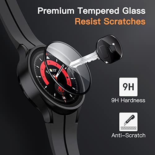 JETech Screen Protector for Samsung Galaxy Watch 5 Pro 45mm, 3-Pack | Tempered Glass Protection, HD Clear, Anti-Scratch Design - size: Galaxy Watch 5 Pro 45mm