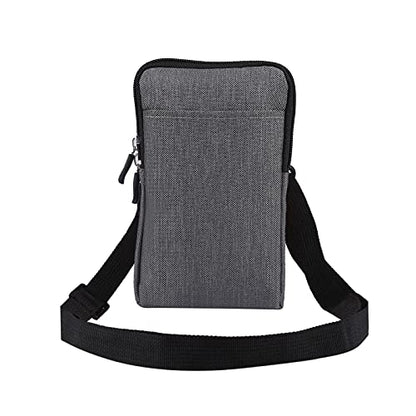 QBYVQQN Cell Phone Waist Belt Holster Mens, Waterproof Zipper Crossbody Smartphone Shoulder Messenger Bag Wallet Sling Bag - color: Grey, size: 6.9 INCH