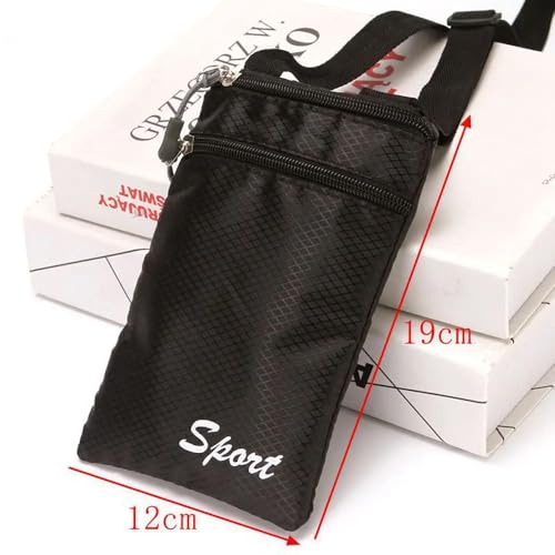 2 Pack Crossbody Bag Phone Purse with 2 Zipper Pouch Lightweight Fabric Compact Shoulder Purses Tally Mini Handbag Wallet Storage Organizer for iPhone Cell Phones Coin Key Men Women