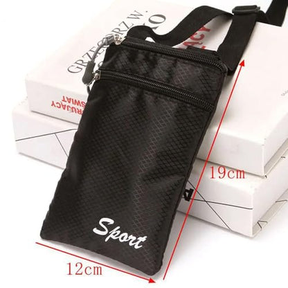 2 Pack Crossbody Bag Phone Purse with 2 Zipper Pouch Lightweight Fabric Compact Shoulder Purses Tally Mini Handbag Wallet Storage Organizer for iPhone Cell Phones Coin Key Men Women