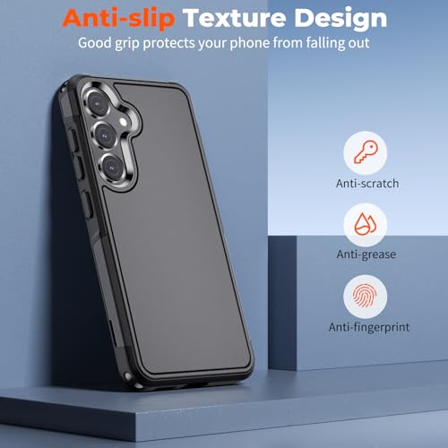 zapica Designed for Samsung Galaxy S25 Plus Case/S24 Plus Case, Black | Military Grade Drop Protection, Dual Layer Structure Design, Heavy Duty Shockproof Non-Slip Phone Cover - color: Black, size: Samsung Galaxy S24 Plus/25 Plus 6.7''