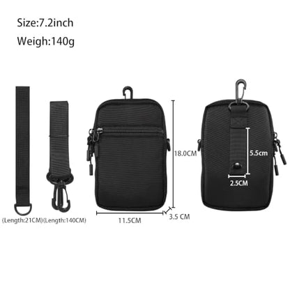 Multi-Functional Cell Phone Belt Holster, Water Repellent Nylon Crossbody Waist Bag Fits 7.2 Inch Phones, 4 Ways Wear Shoulder Hand Wrist Carry Pouch for Outdoor Travel Hiking(Black) - color: Black