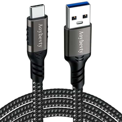 USB A to USB C Cable 6.6ft, 10Gbps Data Transfer 60W 3A Fast Charging Cable - color: Grey, size: 6.6FT