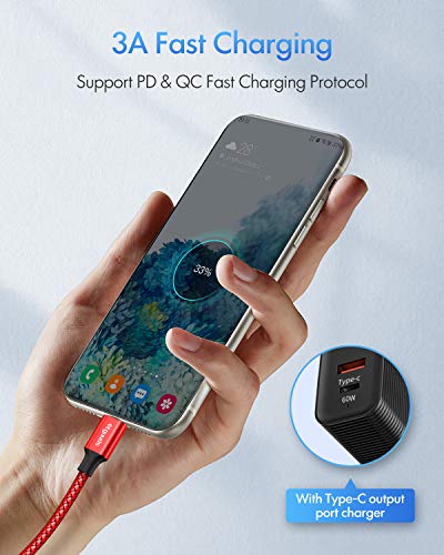 etguuds USB C to USB C Cable 4ft, 2-Pack 60W C to C Cable Fast Charging - color: Red, size: 4ft
