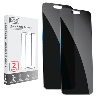 BLACK+DECKER 2 Pack Privacy Screen Protector - iPhone 15 Pro Max, Anti-Spy - size: Privacy_iPhone 15 Pro Max
