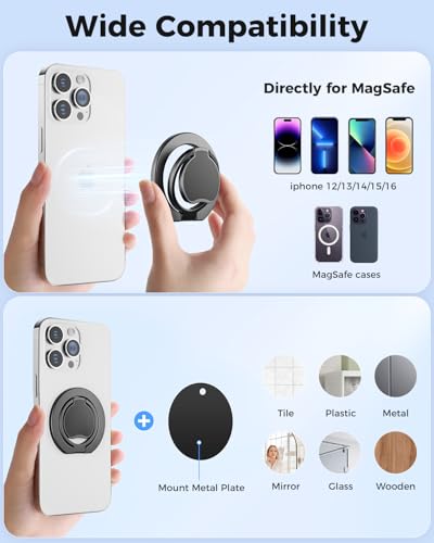 SUPERONE Ultra-Thin Mag Safe Phone Grip & Dual-Sided Magnetic Phone Holder