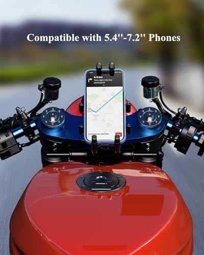 BRCOVAN Anti-Theft Motorcycle Fork Stem Phone Mount with Vibration Dampener