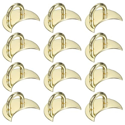 PATIKIL Metal Phone Charm Hook 1", 12Pcs Adhesive Moon Shaped Phone Finger Grip Hook Smartphones Keychain Ring Charm Loop for DIY Tablet Case Accessories, Gold - color: Gold