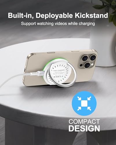 Magsafe Wireless Charger Samsung Fast Charging Pad for Galaxy S26 S25 Ultra - color: White
