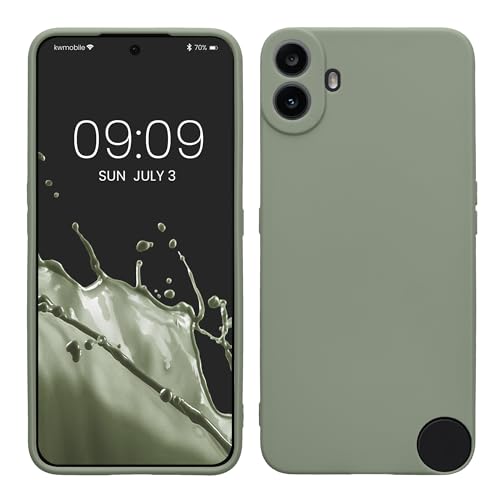 kwmobile Case Compatible with CMF Phone 1 Case - Protective Slim TPU Phone Cover - Soft Matte Finish - Gray Green - color: gray green