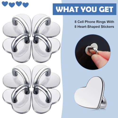 Moxweyeni 8 Pcs Heart Phone Charm Hook,Silver - color: Silver