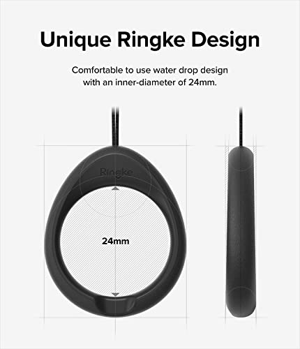 Ringke Camera and Phone Strap [Finger Ring Strap Black, 2 Pack] - color: Black