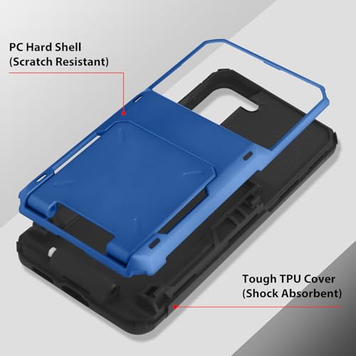 Wallet Case for Samsung Galaxy S22 Plus Case with 4 Card Holder Blue - color: Blue, size: Samsung Galaxy S22 Plus