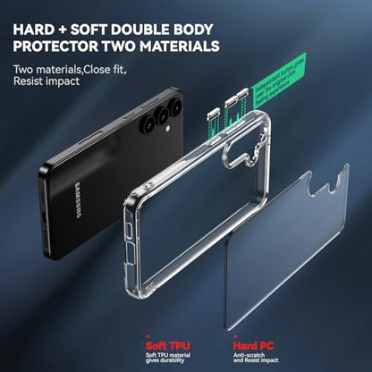 DEERLAMN Clear Phone Case for Samsung Galaxy S25, Transparent Anti-Scratch Non-Yellowing Ultra Slim Fit Shockproof Drop Protection Phone Cover - size: Samsung Galaxy S25